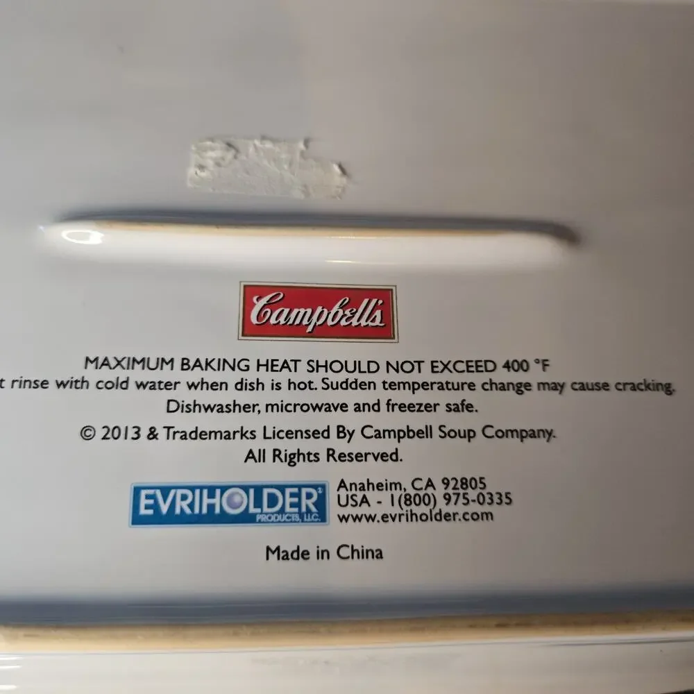 2013 Campbell's Green Bean Casserole Dish With Recipe and Baking Directions 12
